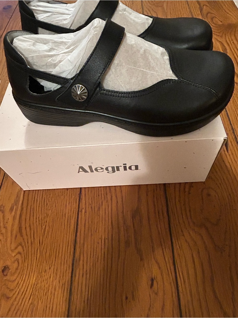 Alegria Adjustable Leather Mary Jane - Onika - Black